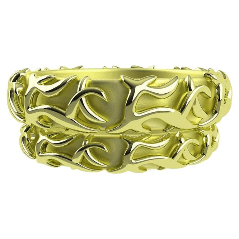 18 Karat Green Wedding Ring Set