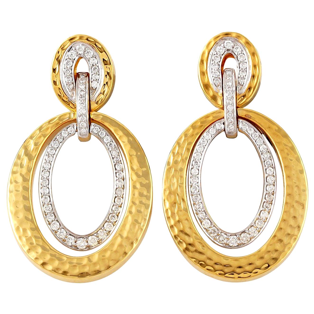 Boucles d'oreilles Door Knocker en or 18 carats et diamants