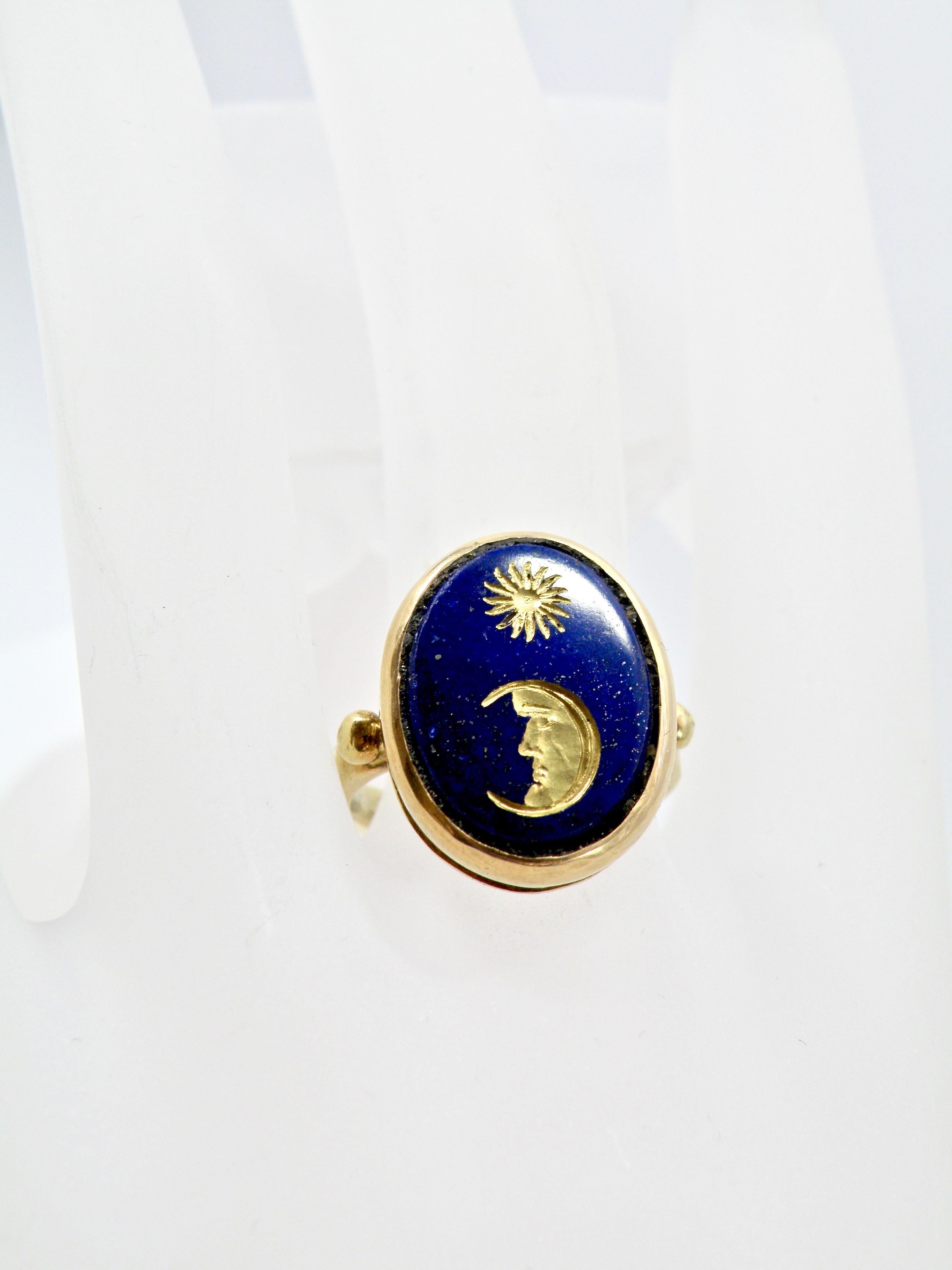 carved lapis ring