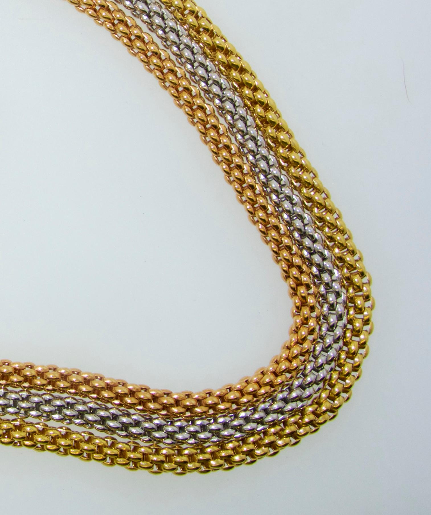 Contemporary 18 Karat Handwoven Gold Necklace by Fope