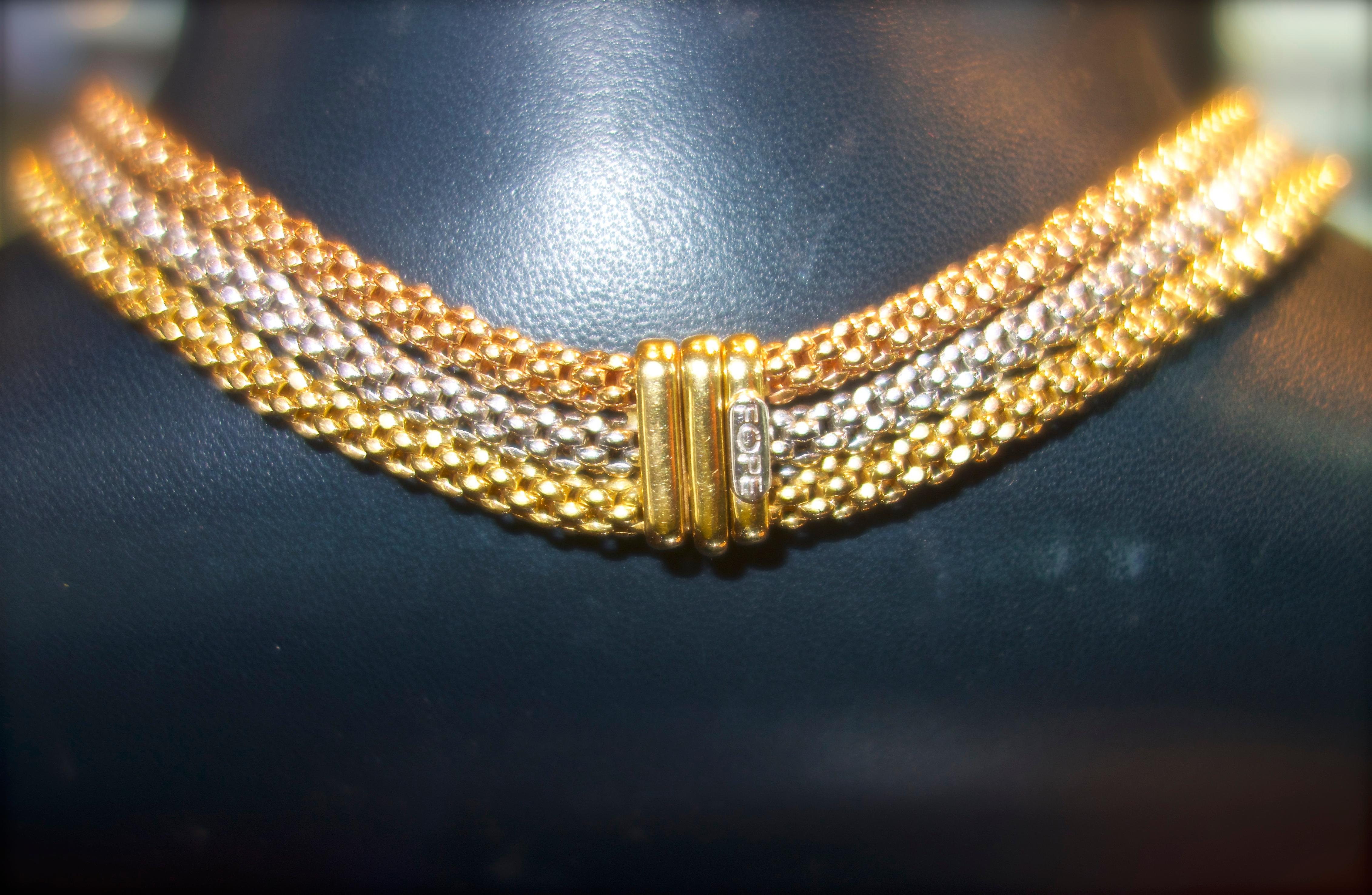 Women's or Men's 18 Karat Handwoven Gold Necklace by Fope
