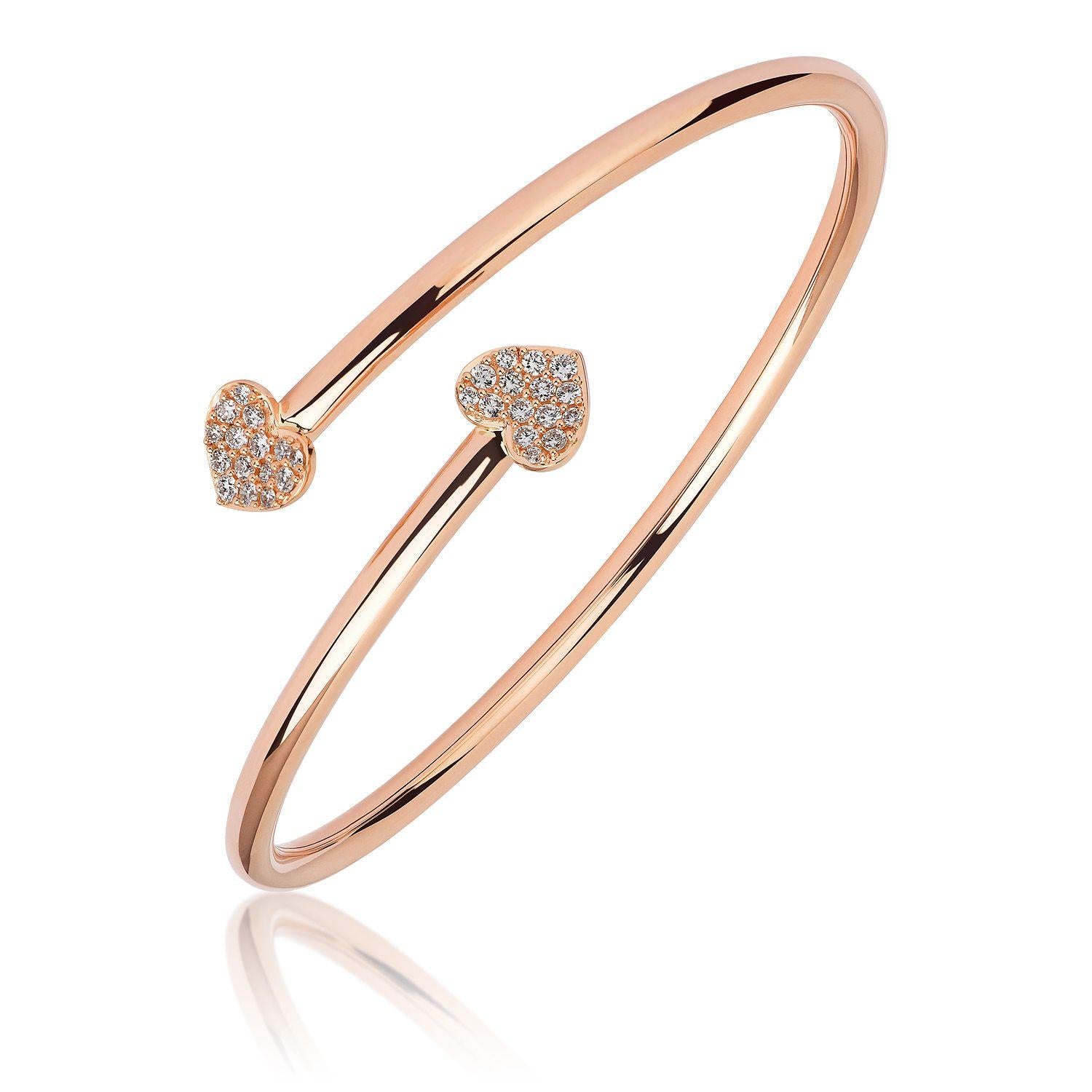 Designed with a hint of whimsy, the Hearts Collection includes pieces, in 18k gold with diamond accents that can be worn individually or stacked together for a romantic and playful everyday look
