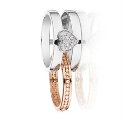 Anello in oro bianco e rosa 18 carati Hearts con diamanti Vs Gh