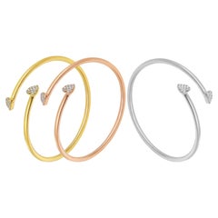 Pulsera/Brazalete Corazones de Oro Blanco de 18 Kilates con Diamantes Vs Gh