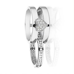 18 Karat Hearts White Gold Ring with Vs Gh Diamonds