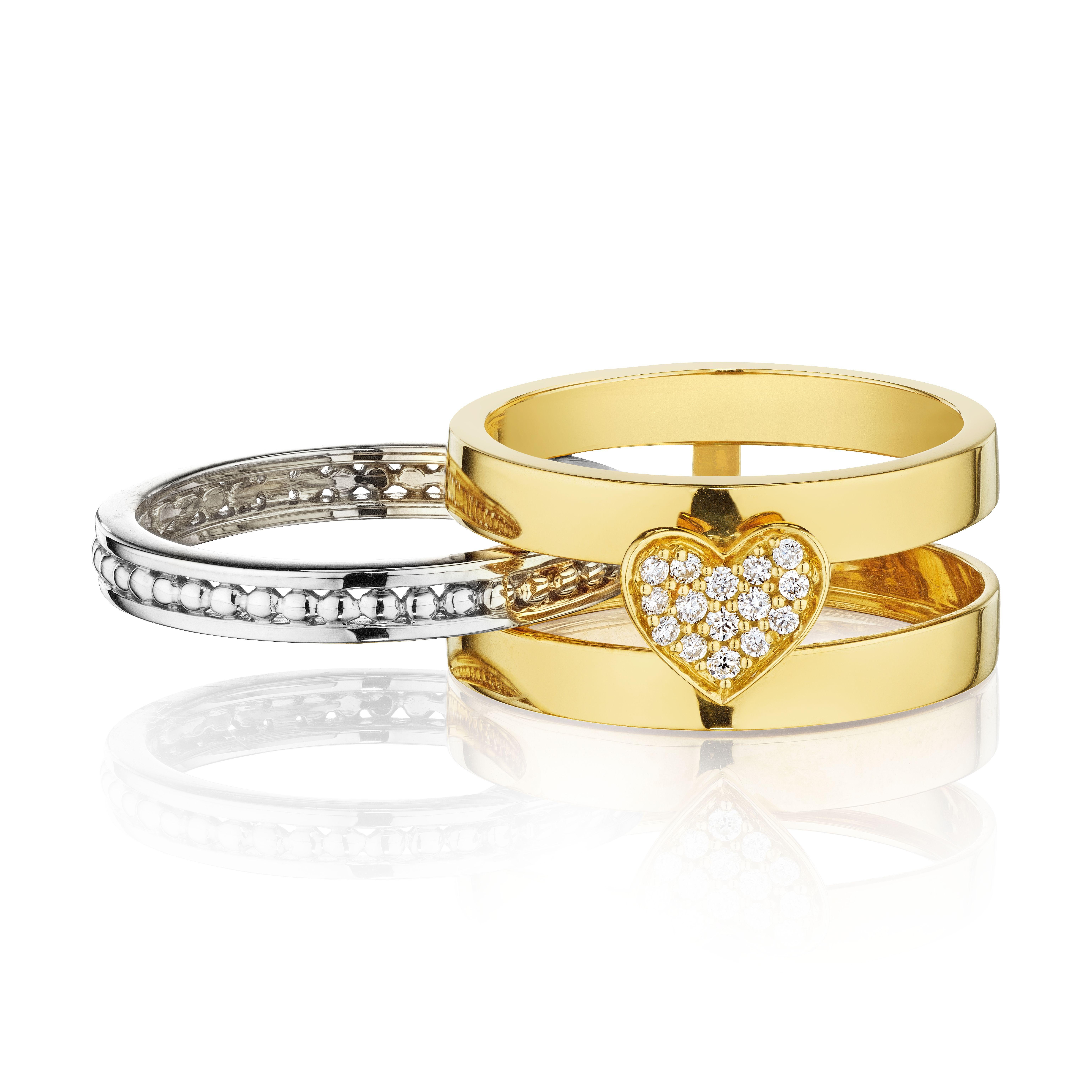 18 Karat Hearts Yellow and White Gold Ring with Vs Gh Diamonds For Sale at  1stDibs | 18 karat vs 24 karat gold, 24 karat gold vs 18, 18 vs 24 karat  gold