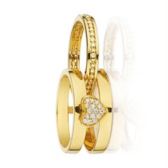 18 Karat Hearts Yellow Gold Ring with Vs Gh Diamonds