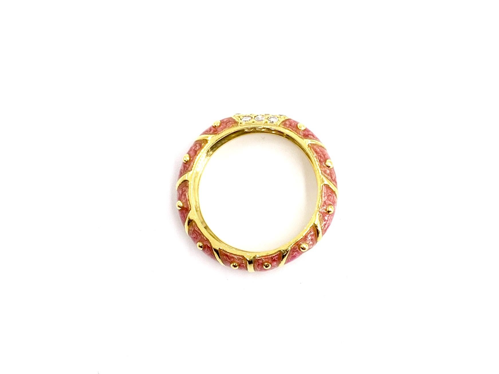 pink enamel ring