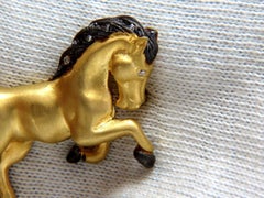 18 Karat Horse Pin .10 Carat Diamonds