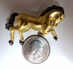 18 Karat Horse Pin .40 Carat Diamonds