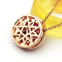 18 Karat Invisible Setting Ruby and Diamonds Pendant Necklace
