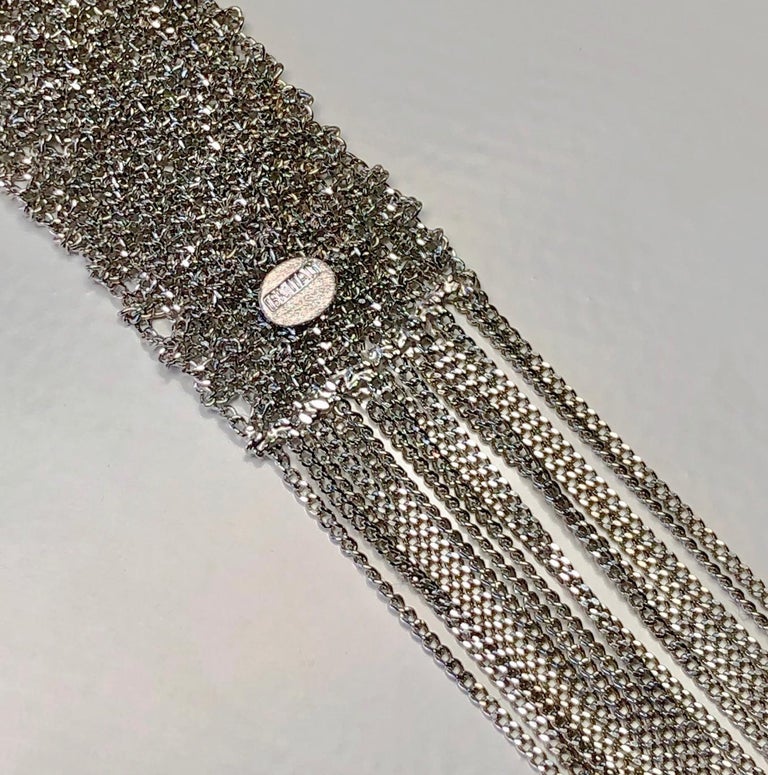 18 Karat Italian White Gold Woven Necklace For Sale at 1stDibs
