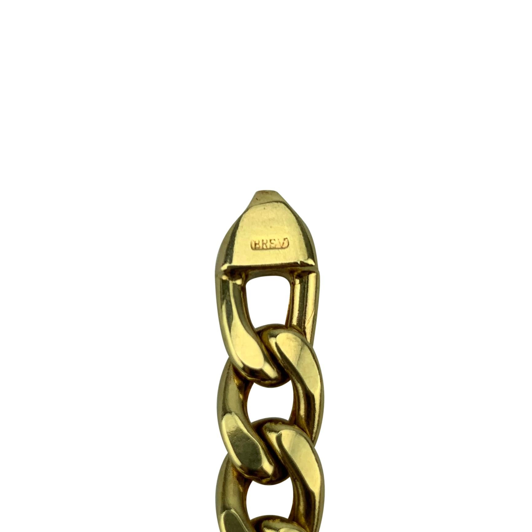 Men's 18 Karat Italian Yellow Gold Heavy Hollow Figaro Link Chain Necklace
