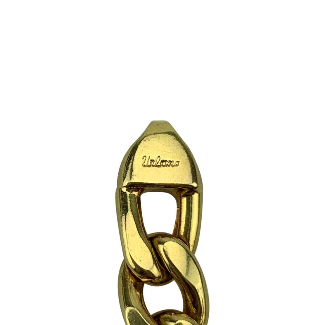 18 Karat Italian Yellow Gold Heavy Hollow Figaro Link Chain Necklace 1
