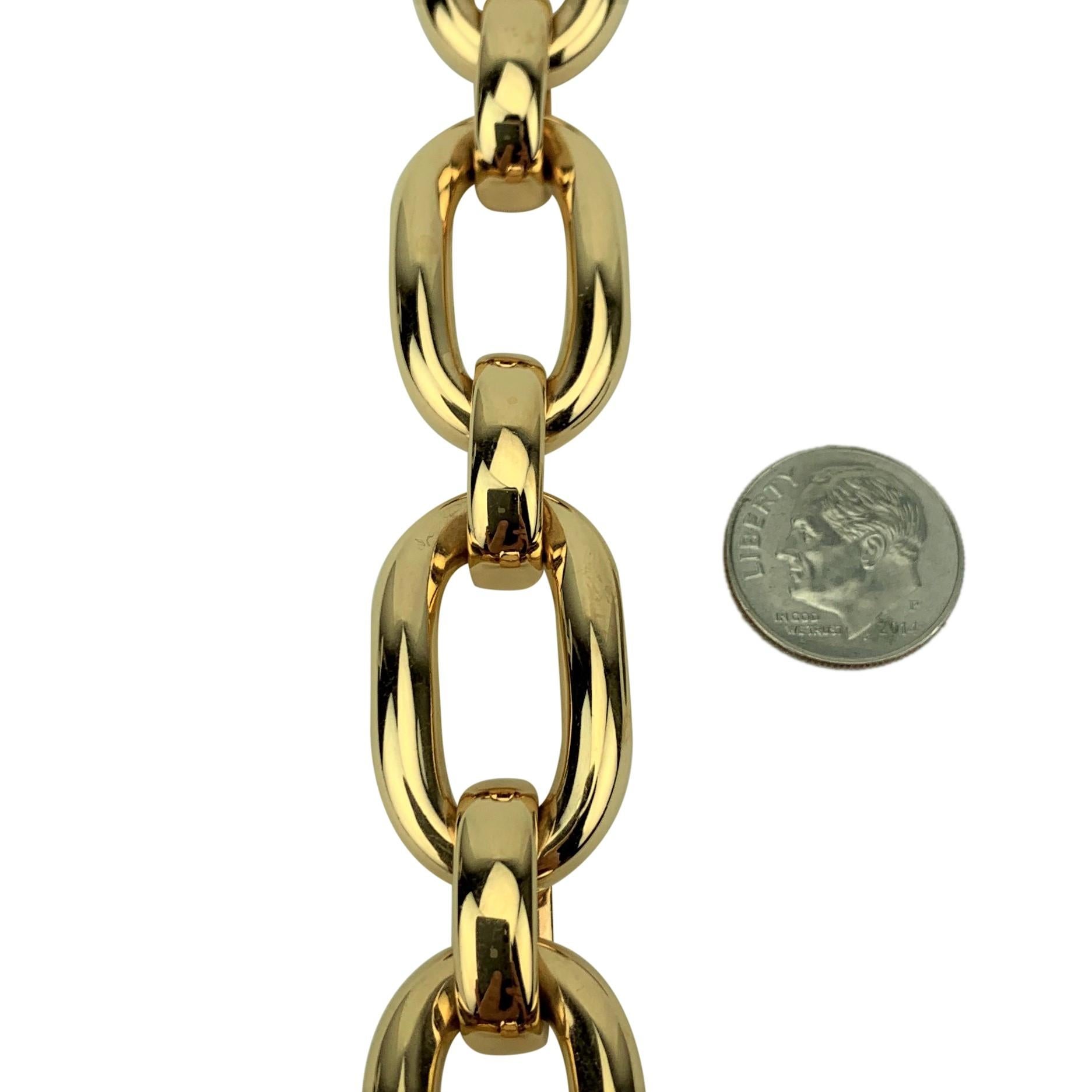 18k Two-Tone Gold Oval Navy Mariner Bracelet – 7.5 Inches – Made In Italy