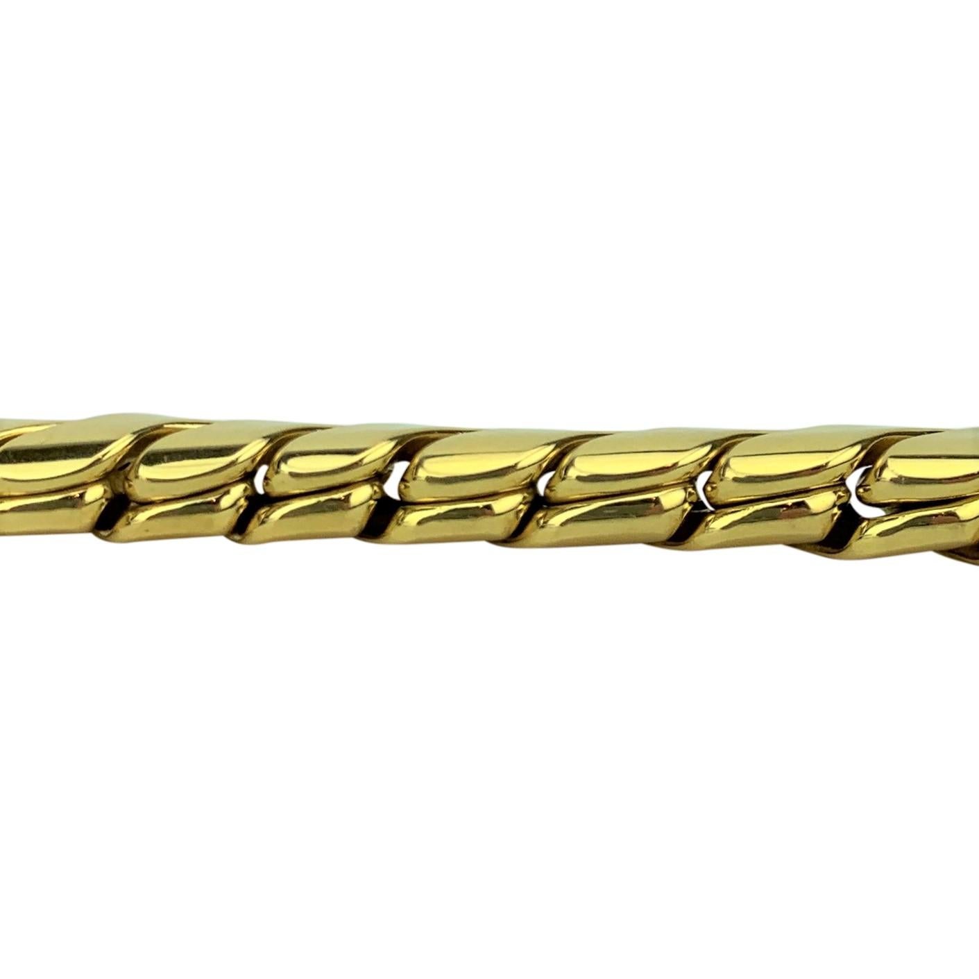 18 Karat Italian Yellow Gold Polished Graduated Snake Link Chain Necklace 1