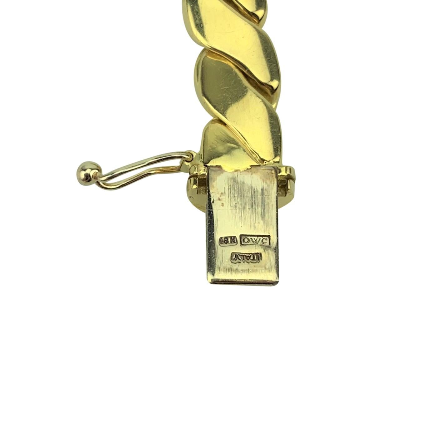 18 Karat Italian Yellow Gold Polished Graduated Snake Link Chain Necklace 4