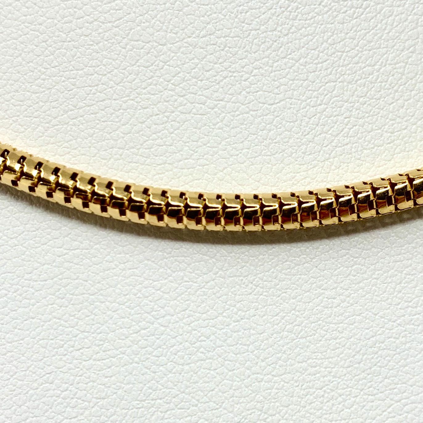 18 Karat Italian Yellow Gold Snake Link Chain Necklace In Good Condition In Guilford, CT