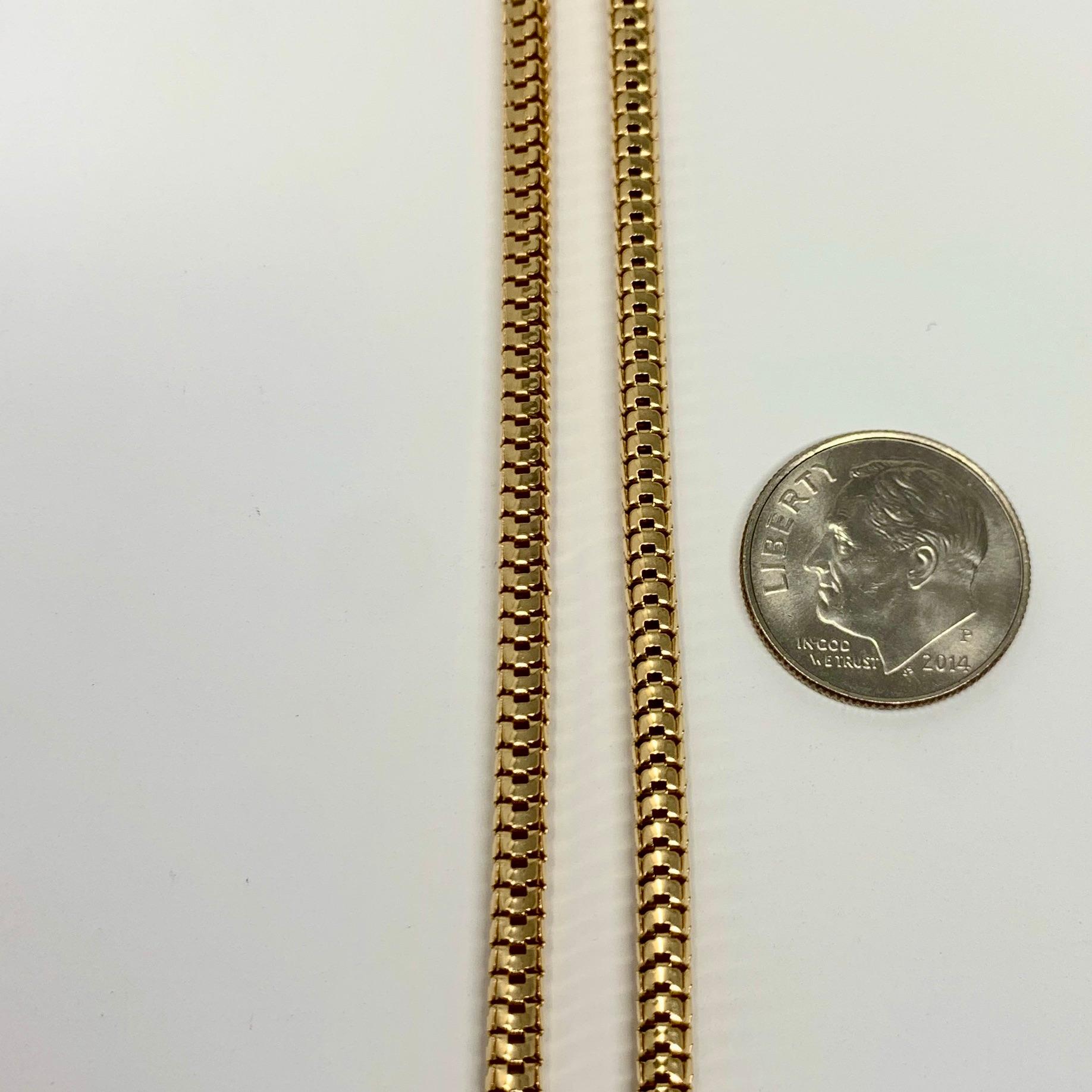 Women's or Men's 18 Karat Italian Yellow Gold Snake Link Chain Necklace