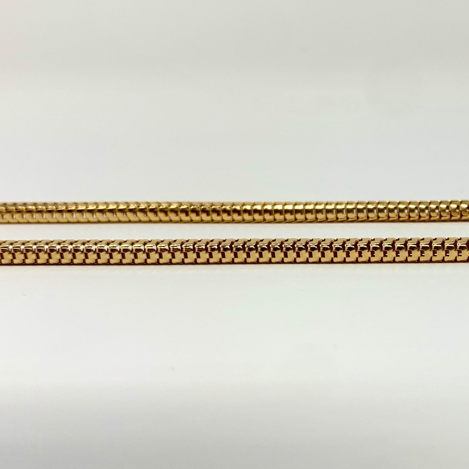 18 Karat Italian Yellow Gold Snake Link Chain Necklace 1