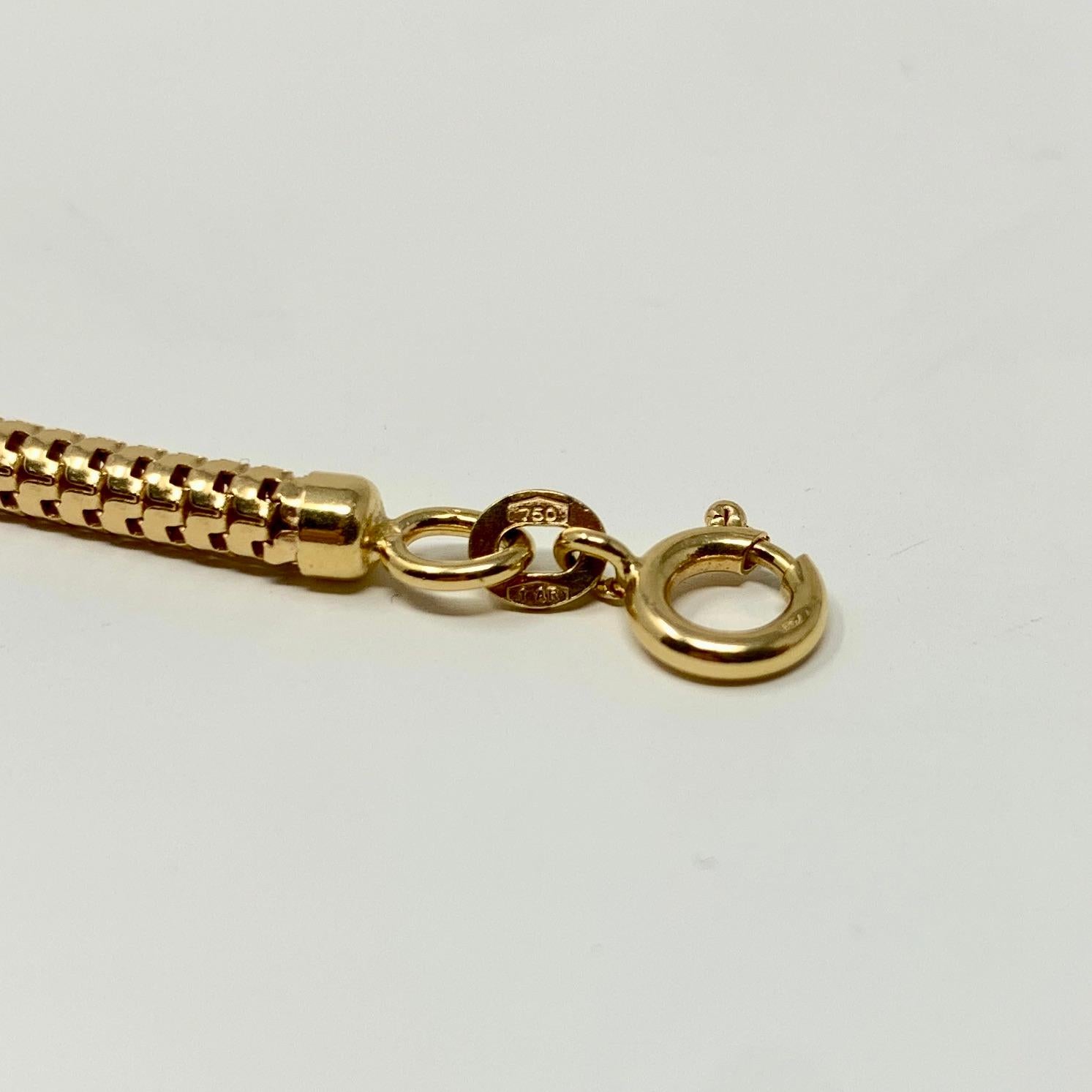 18 Karat Italian Yellow Gold Snake Link Chain Necklace 3