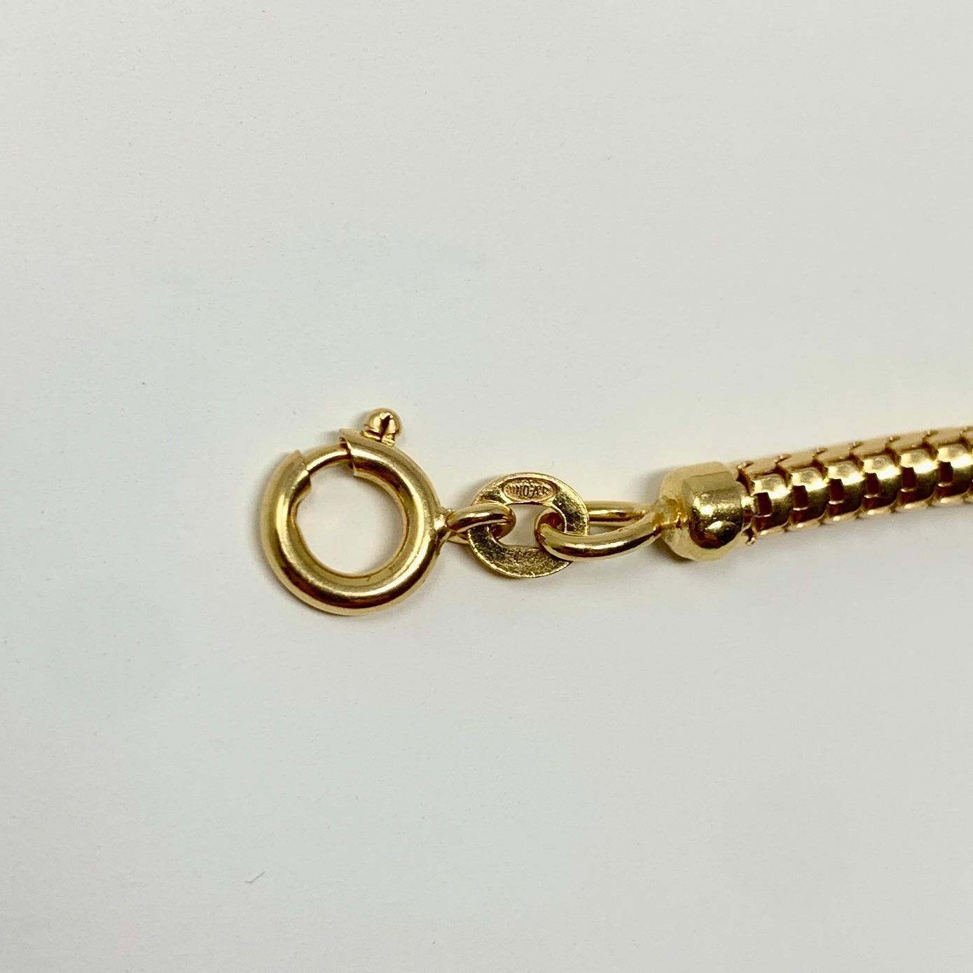 18 Karat Italian Yellow Gold Snake Link Chain Necklace 4