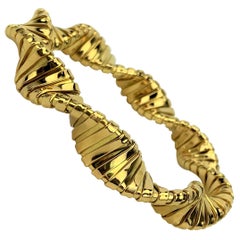 snake link bracelet 18 Karat Italian Yellow Gold Twisted Snake Link Flex Bracelet