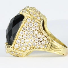 Judith Ripka 5.0 Carat Diamond and Topaz Ring in 18 Karat