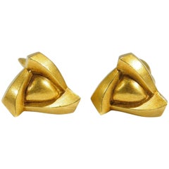 18 Karat Kieselstein Cord Cuff Links Yellow Gold Triangle, 1990