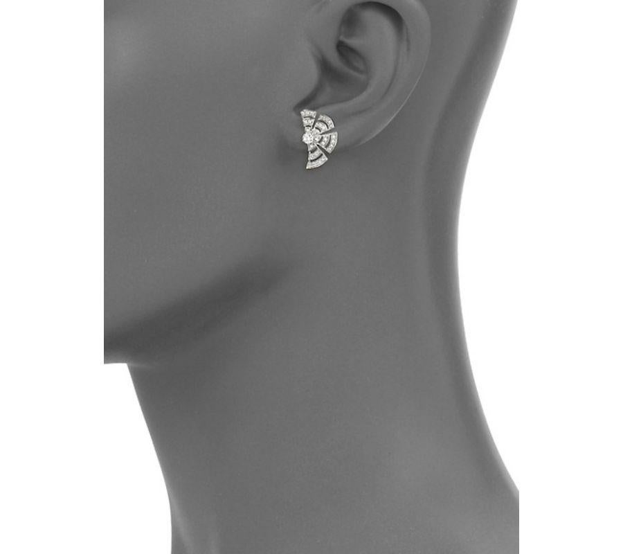 Brilliant Cut 18 Karat Labyrinth White Gold Earring With Vs-Gh Diamonds For Sale