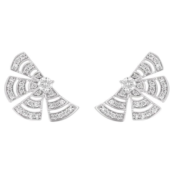18 Karat Labyrinth White Gold Earring With Vs-Gh Diamonds For Sale