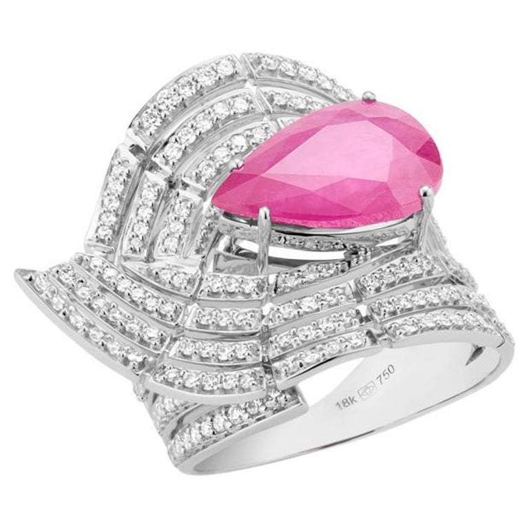 Customizable 18 Karat Labyrinth White Gold Ring with Vs-Gh Diamonds and ...