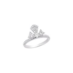 18 Karat Labyrinth White Gold Ring with Vs Gh Diamonds