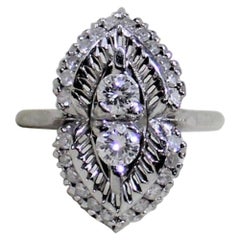 Bague pour femme en or blanc 18 carats et diamants