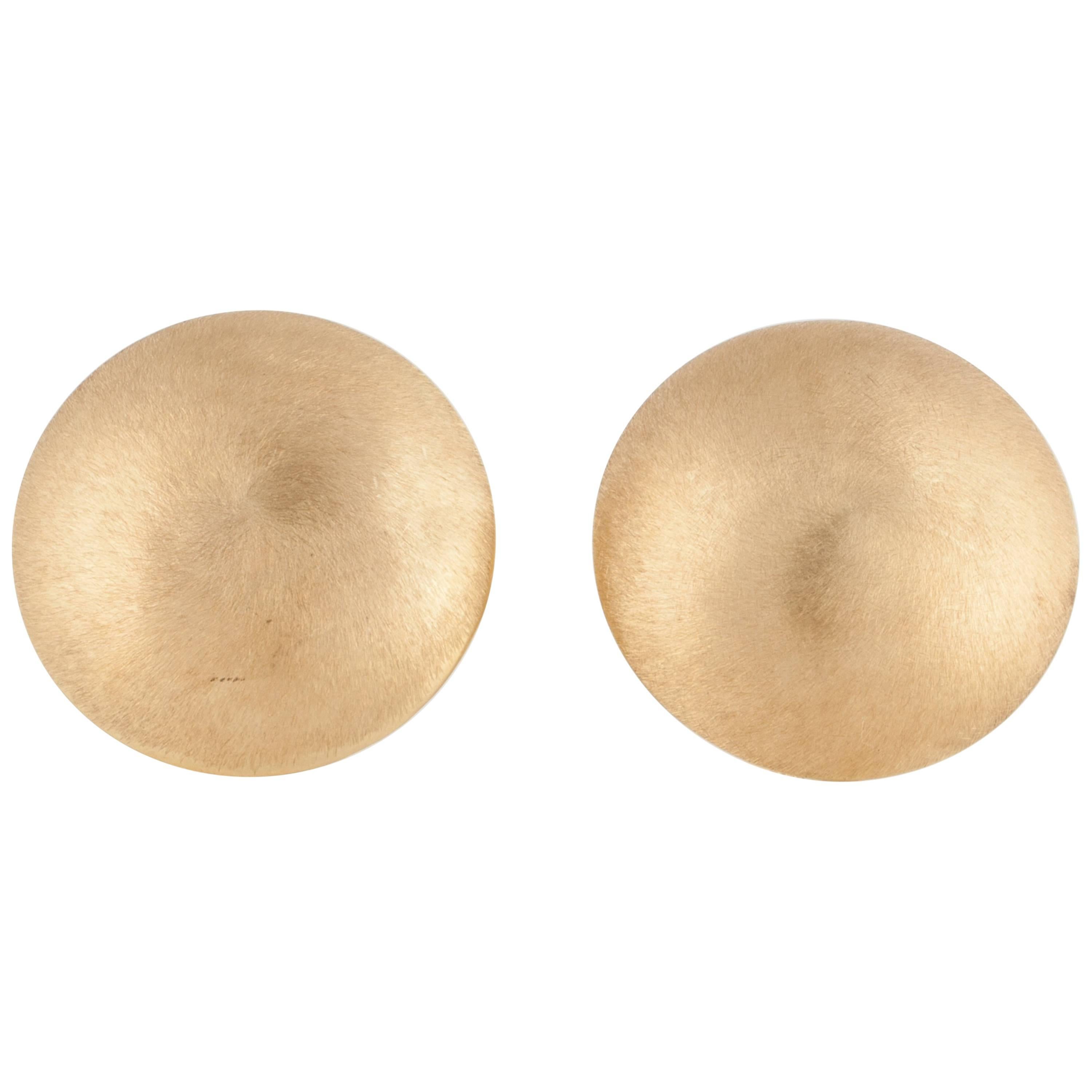 Multi Shape Diamond Gold Button Earrings For Sale at 1stDibs