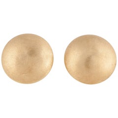 Large Button Earrings in 18K Gold