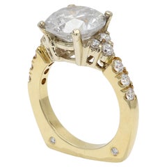 18 Karat Großer Diamant-Verlobungsring mit 4,07 Karat natürlichem Diamantring