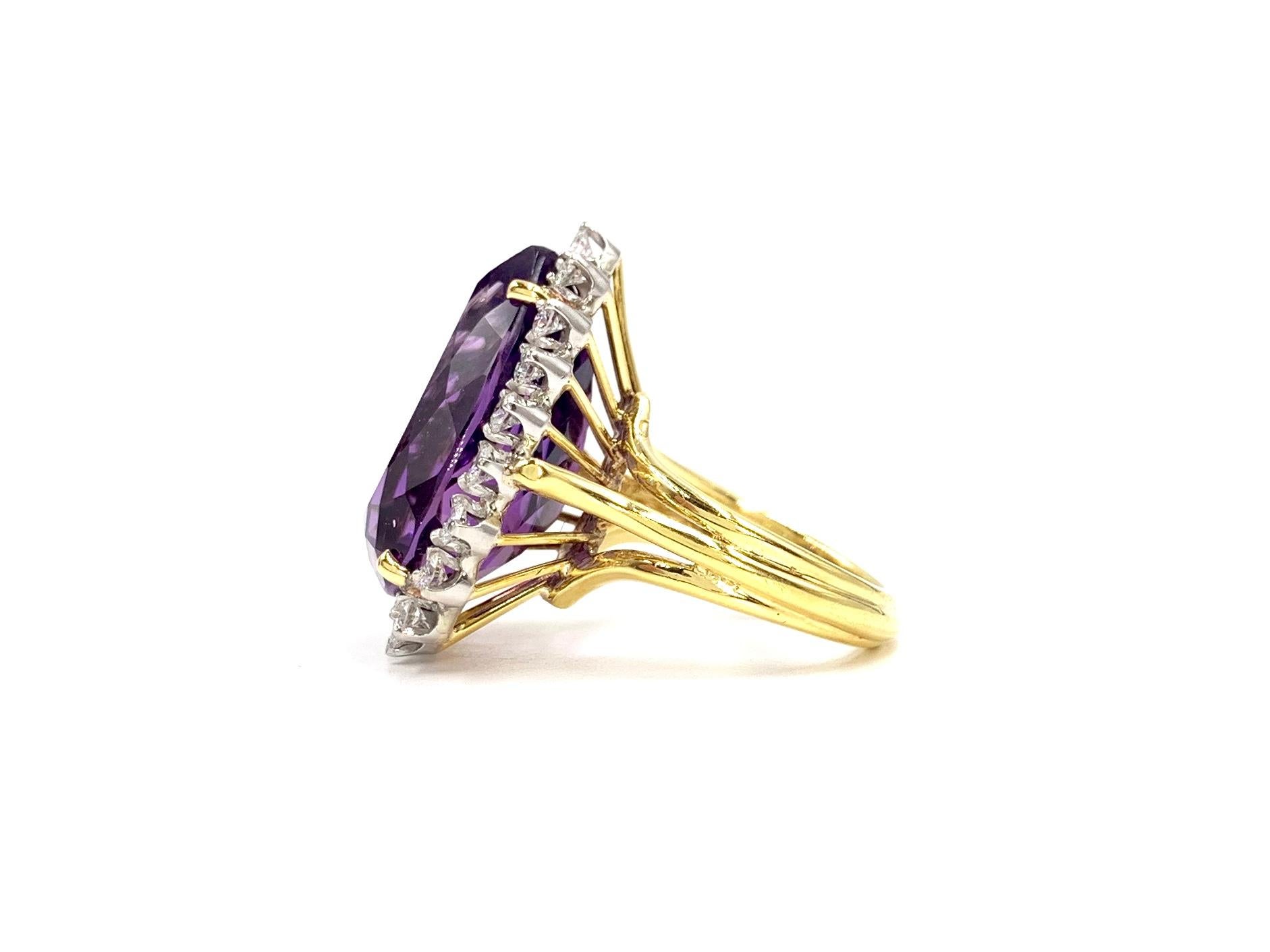 pear shaped amethyst engagement ring