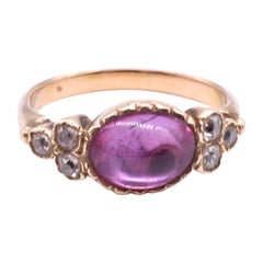 Antique 18 Karat Late Victorian Pink Tourmaline and Diamond Ring