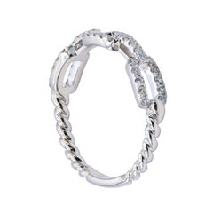 18 Karat Link Like Ring with Twist Back