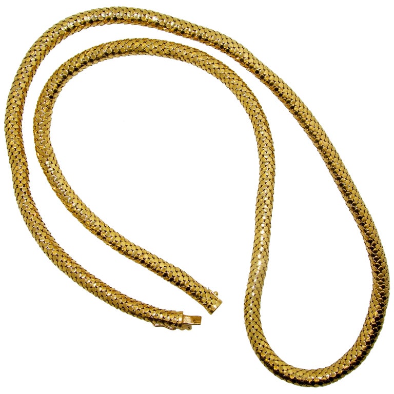 18 Karat lange Retro-Stil-Seil-Kette, um 1950 1