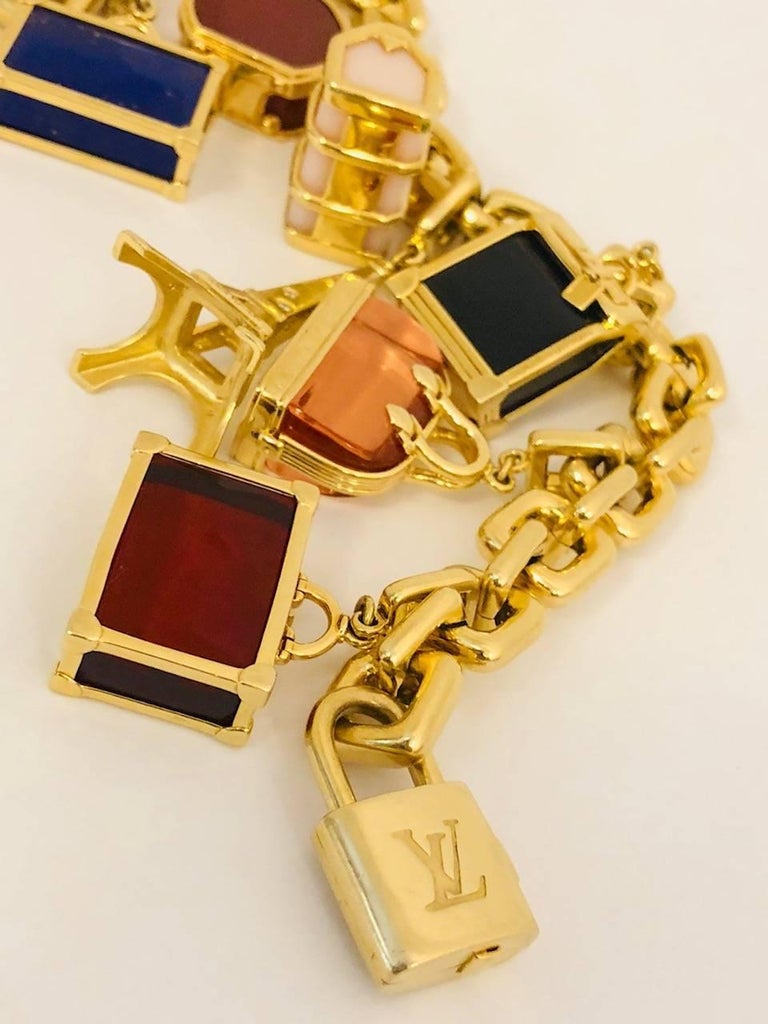 18 Karat Louis Vuitton Charming Rare Charm Bracelet For Sale at 1stdibs