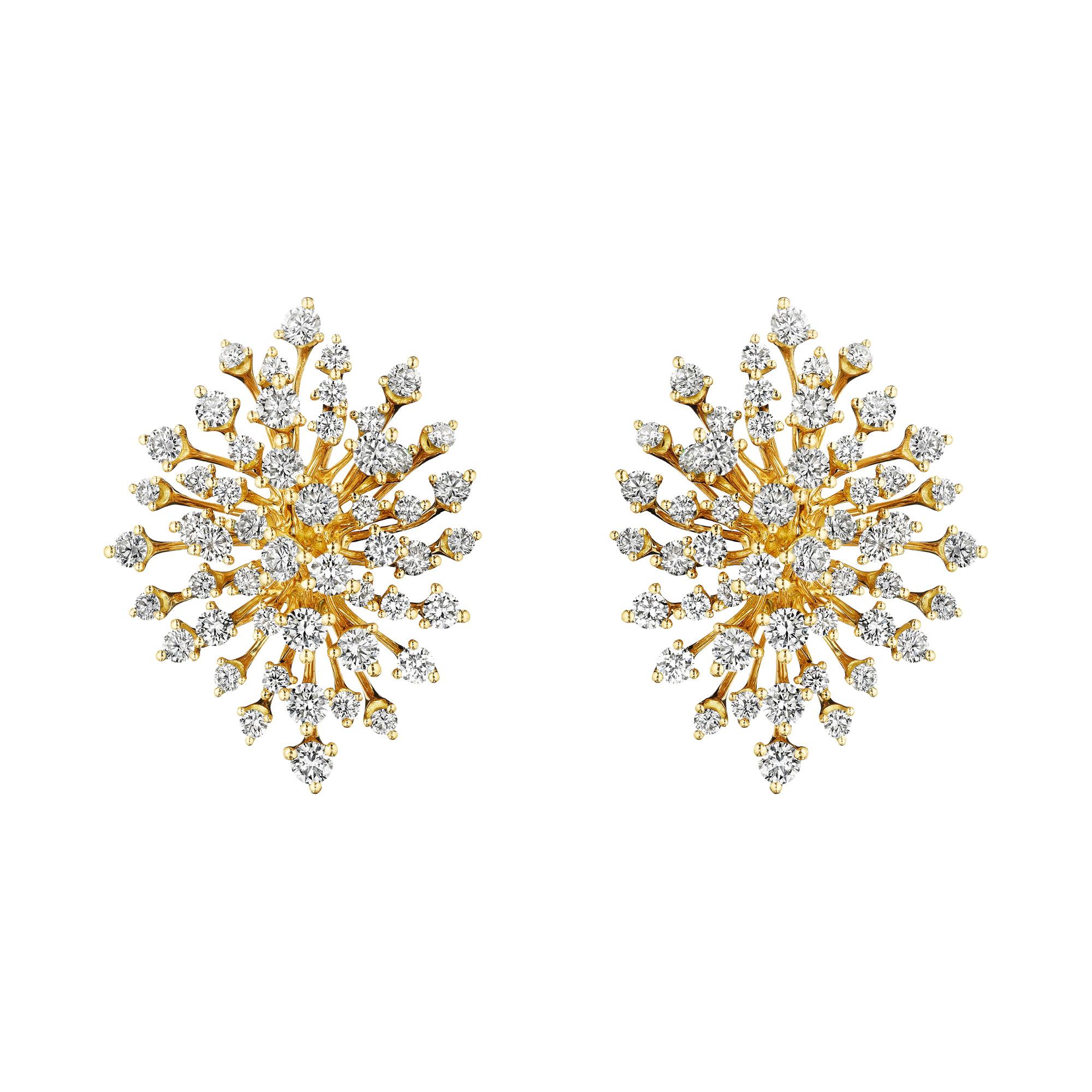 CARTIER Yellow Gold Diamond Earrings For Sale at 1stDibs