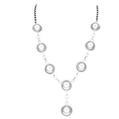 18 Karat Lustrous South Sea Pearls and Diamonds Drop Necklace