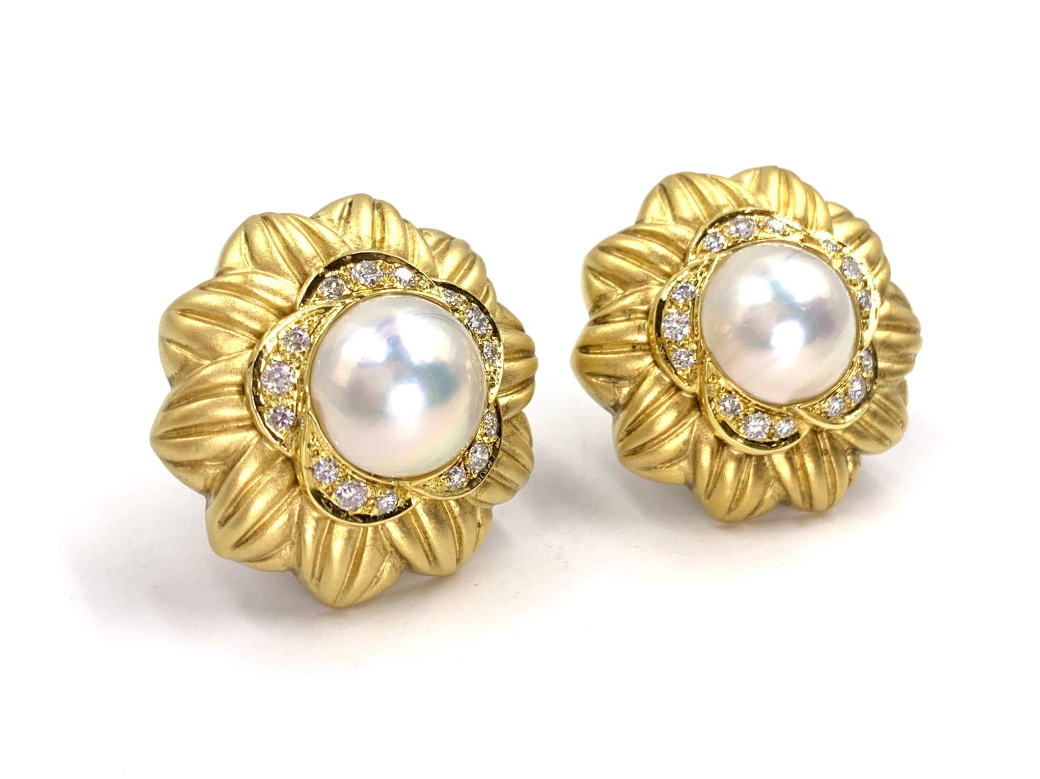large mabe pearl earrings