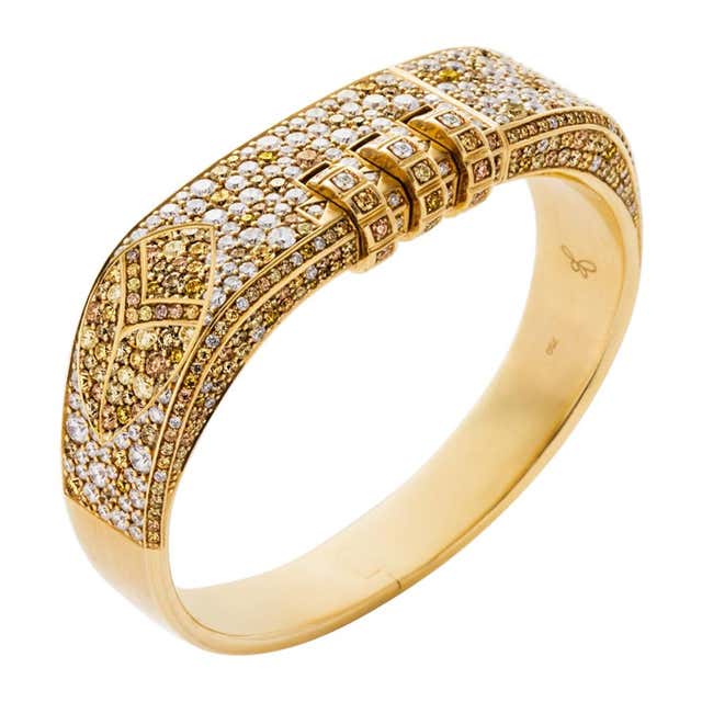 18k Gold Code 18 Karat Flower Pave Code Minor Bracelet For Sale at 1stDibs | 18 karat ...