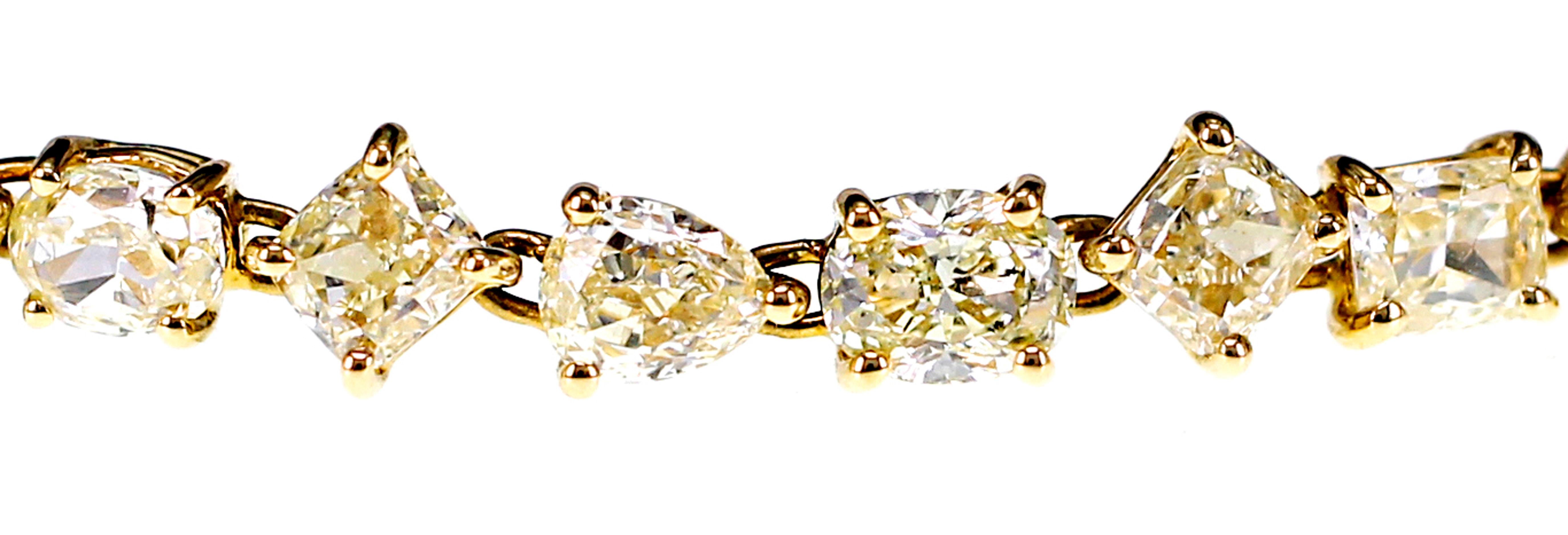 Art Nouveau 18 Karat Jewels Fancy Yellow Diamond Bracelet