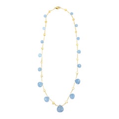 Marco Bicego Collier station en aigue-marine 18 carats