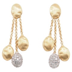 18 Karat MarCo Bicego Diamond Earrings Dangle Yellow Gold 0.63 Carat