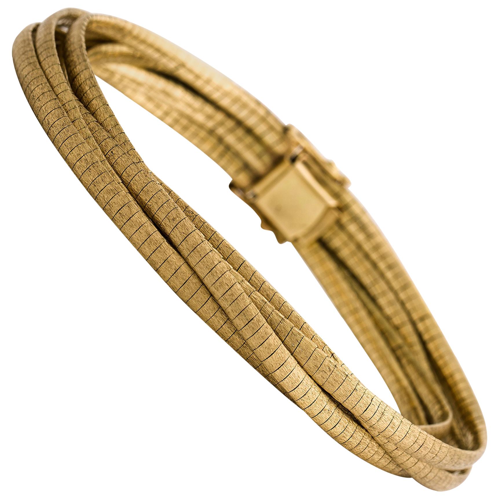 18 Karat Matt Gold Bracelet For Sale